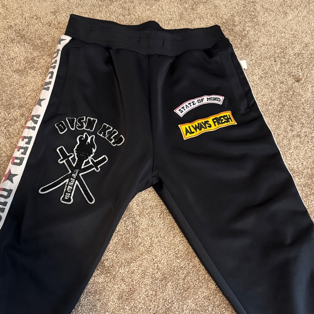 Standard Issue Black Joggers with Graphic Patches